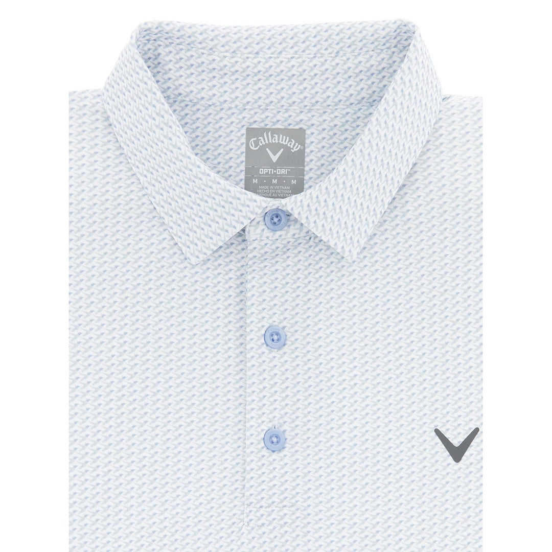 Callaway Men's Performance Short Sleeve Golf Polo (XX-Large, White Chambray)