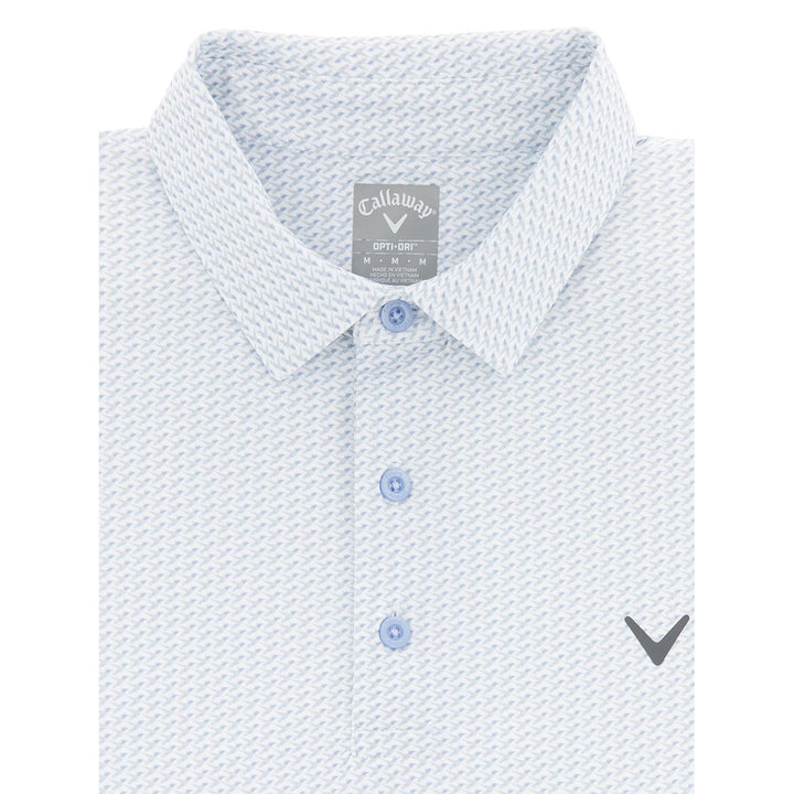 Callaway Men's Performance Short Sleeve Golf Polo (XX-Large, White Chambray)