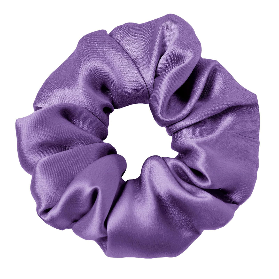 Lilysilk Silk Hair Scrunchies/Ties For Frizz & Breakage Prevention, 100% Mulberry, No Damage, Elastic Ponytail Holders, 1Pc, Pur