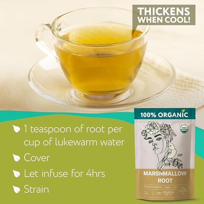 Organic Marshmallow Root (2 Pack) – All-Natural, Pure Herbal Tea for Soothing Throat & Digestive Health