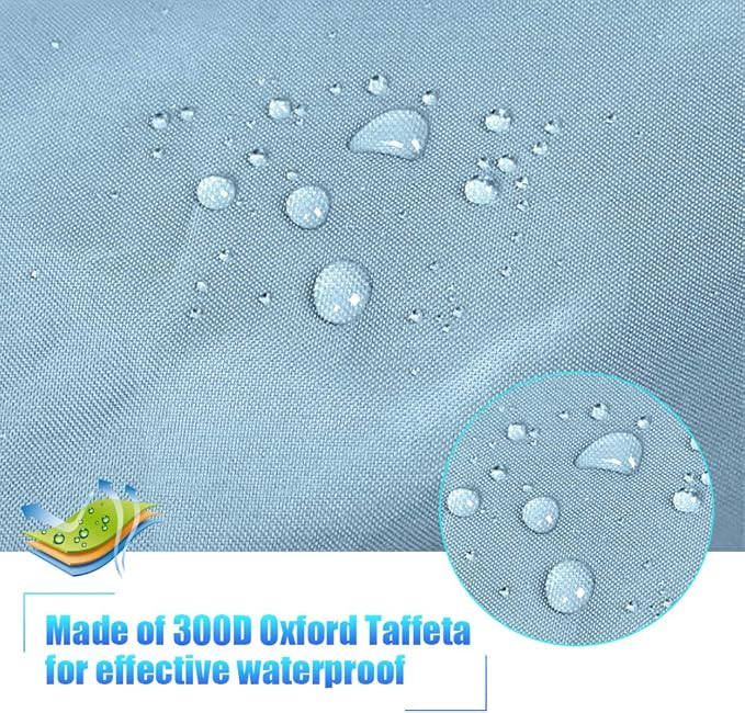 GYMTOP 7.8-18ft Waterproof Kayak Cover - Storage Dust Cover UV Protection Sunblock Shield for Fishing Boat/Kayak/Canoe 7 Sizes [Light Blue(Upgraded), Suitable for 12.3-13.5ft Kayak]