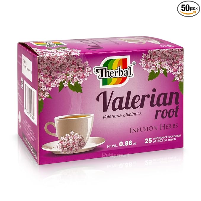 2 Packs VALERIAN TEA 50 BAGS 1 G. EACH TE DE VALERIANA Exp 09/2023