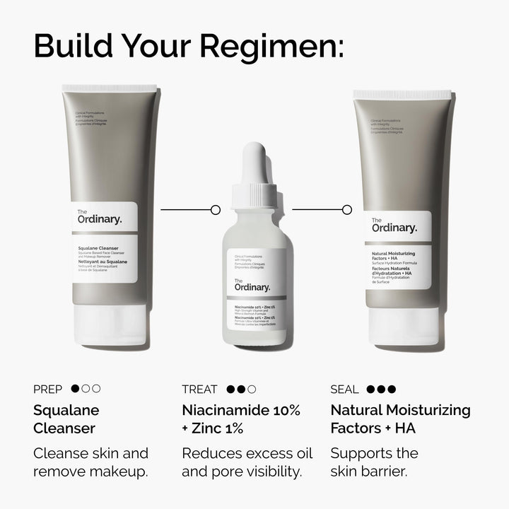 The Ordinary Niacinamide 10% + Zinc 1%, Smoothing Serum for Blemish-Prone Skin, 1 Fl Oz