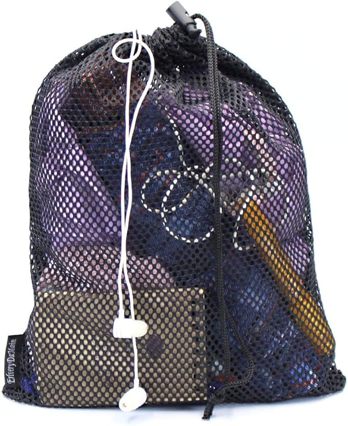 4 PCS Multi Purpose Nylon Mesh Drawstring Storage Ditty Bags for Travel & Outdoor Activity