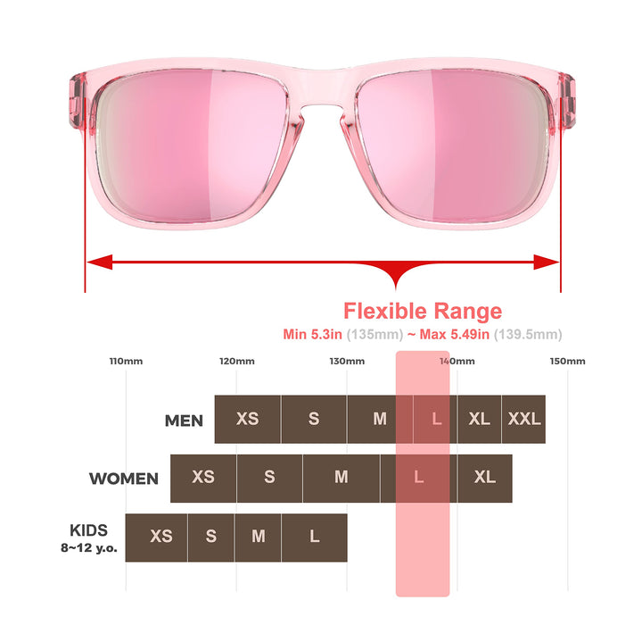 QOOL TIMES Living out your F11 Pink mirrored Polarized Casual sport Sunglasses for Women, Running Driving Golfing Cycling Hiking and Outdoor Gifts