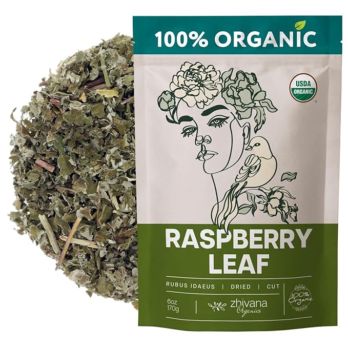 Organic Red Raspberry Leaf Tea – Wild Raspberry Tea for for Pregnancy, Healthy Cycle, Menstrual Cramps – 6oz