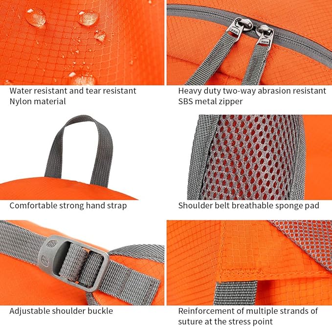 35L Lightweight Foldable Waterproof Packable Travel Small Hiking Backpack Daypack for men women