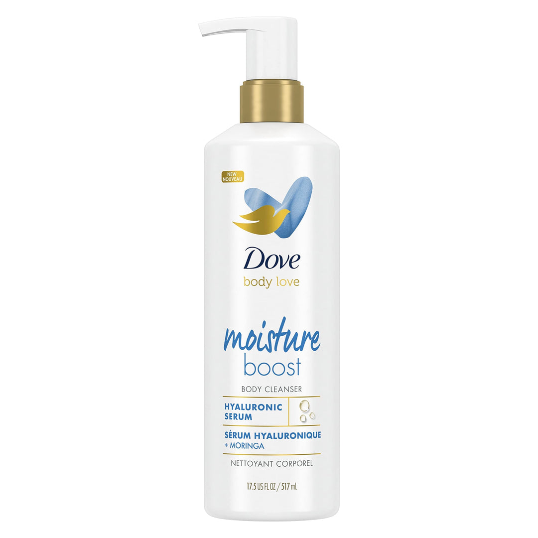 Dove Body Love Body Cleanser Moisture Boost For Dry Skin Body Wash With Hyaluronic Acid And Moringa Oil 17.5 Fl Oz