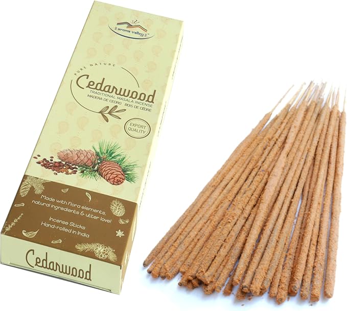 Cedarwood Incense Sticks - Traditional Handcrafted Masala Incense - 42 to 50 Sticks Approx.