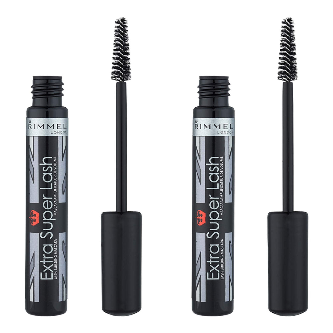 Rimmel Extra Super Lash Value Pack, Black Black, 0.1 Oz, Pack Of 2