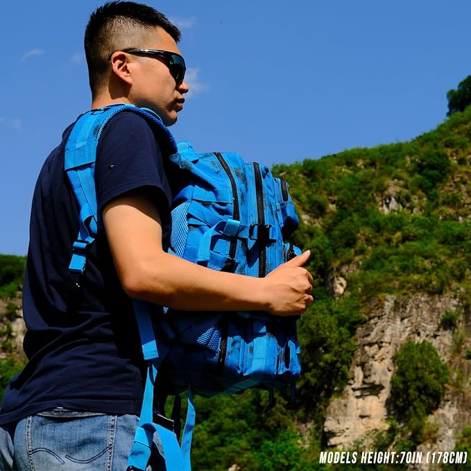Military Tactical Backpack 45L Large Tactical Backpack for Men, Hiking Rucksack With Bottle Holder