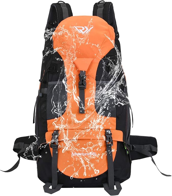 50L Hiking Backpack, Waterproof Lightweight Daypack for Outdoor Camping Travel