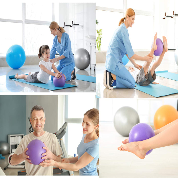 CIZEBO Small Exercise Ball for Between Knees, 6 inch Pilates Ball with Pump, Mini Yoga Core Ball Physical Therapy, Purple