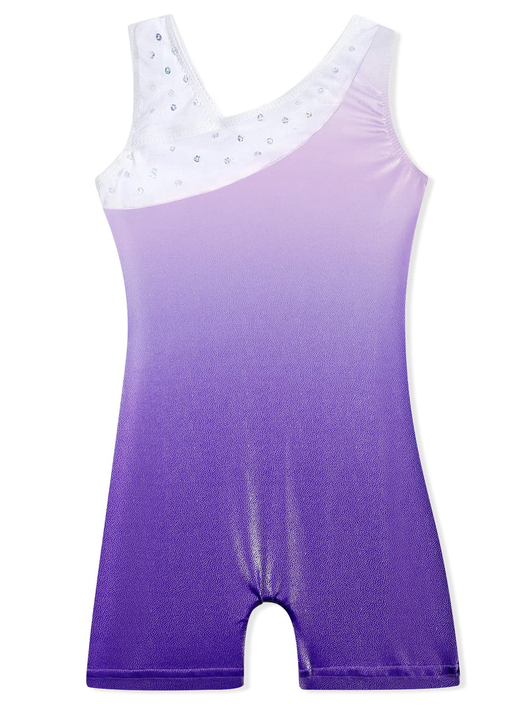 DAXIANG Gymnastics Leotards for Girls, Leotard for Girls Gymnastics Outfit Black Shorts Dance Unitard Biketards Purple