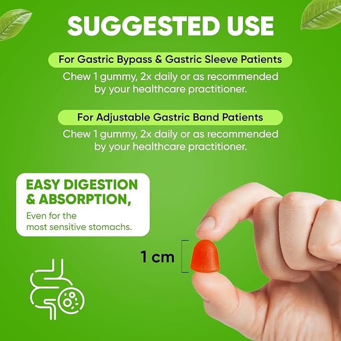 BariSlim Bariatric Chewable Multivitamin Gummies - Specially Formulated Gummy Vitamin for Patients After Weight Loss Surgery - Easy to Digest & Great Tasting Fruit Flavors | 90 Fruit Chews