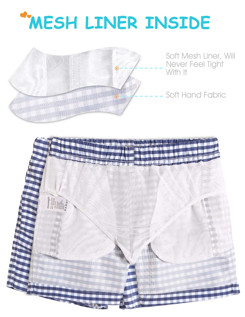 maamgic Boys Swim Trunks Toddler Swim Shorts Little Boys Bathing Suit Swimsuit Toddler Boy Swimwear,Check Bluepurple,2 T