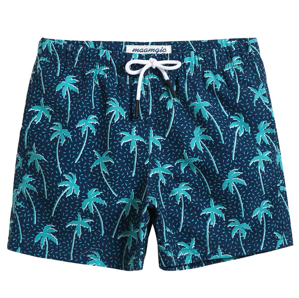 maamgic Boys Swim Trunks Toddler Swim Shorts Little Boys Bathing Suit Swimsuit Toddler Boy Swimwear,Tree-navy Blue,2 T