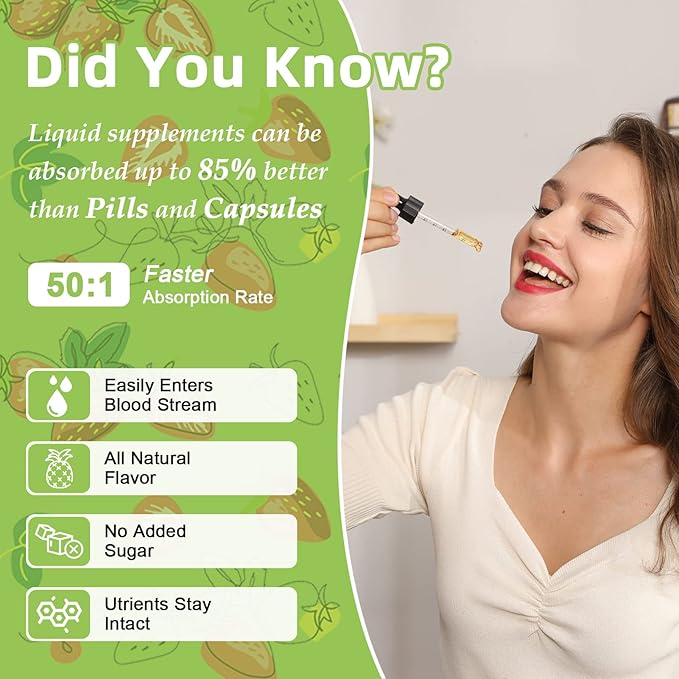 Magnesium Glycinate Liquid Drop - 17-in-1 Triple Absorption Magnesium Supplement with Magnesium Glycinate 400mg & Citrate 500mg for Calm Mood/Muscle & Sleep,4 fl. oz Strawberry Flavor