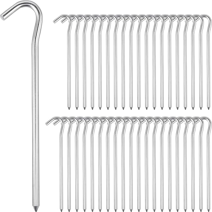 RIY 7" Camping Tent Stakes Aluminum Lightweight Camping Canopy Stakes Pegs