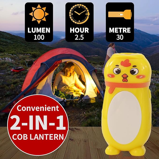 4 Pack Small Mini LED Flashlights for Kids - Cute Small Animal Flashlight - 2 in 1 Camping Lantern Flashlight - Christmas Gifts Stocking Stuffers for Boys Girls