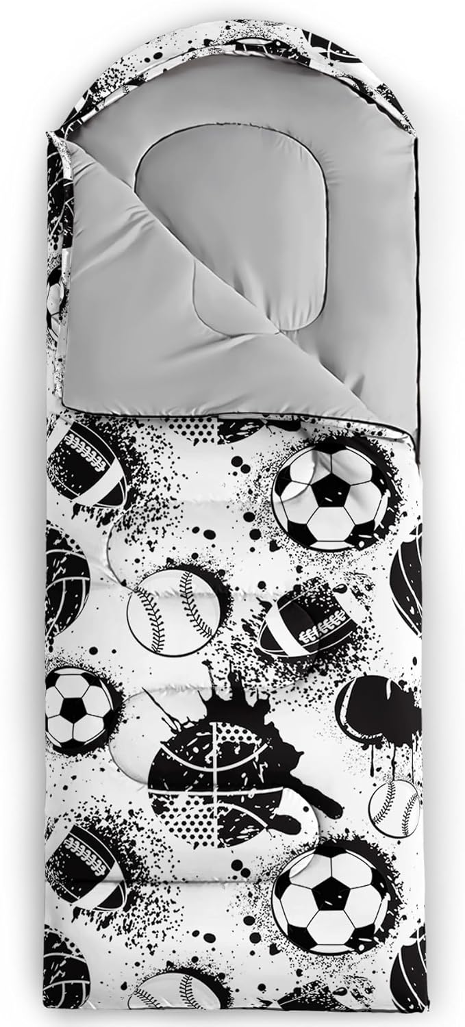 Axolotl Colorful Cats 3 Season Sleeping Bag for Kids, Girls, Teens - Warm and Cool Weather Pet Animal Theme, Waterproof Lightweight for Traveling, Outdoors Camping Equipment