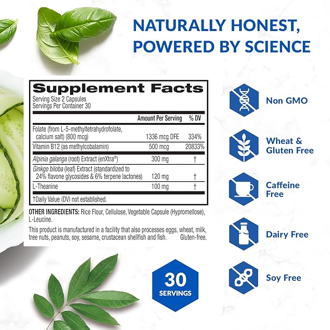 BioTrust Brain Bright – Daily Nootropic Boost for Focus, Concentration, Mental Clarity – Caffeine Free Nootropics Brain Support Supplement – Thai Ginger, Ginkgo, Folate, L-Theanine – 30 Servings