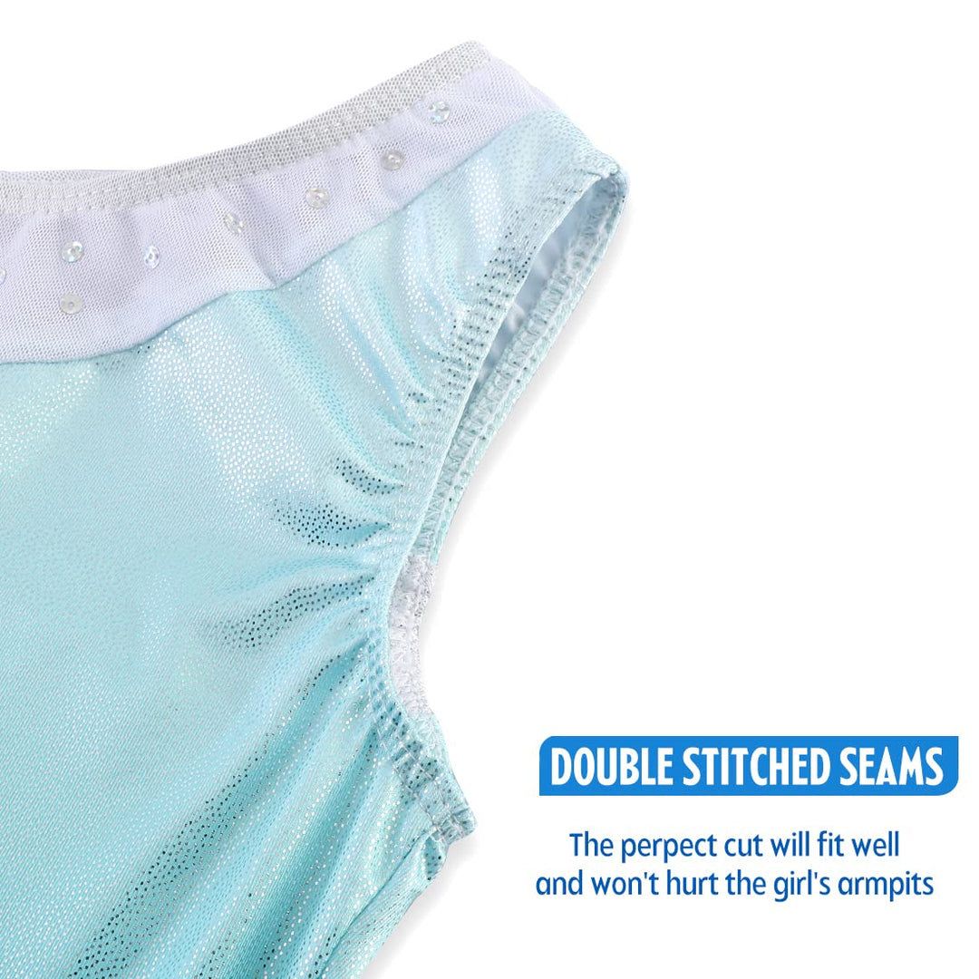 DAXIANG Gymnastics Leotards for Girls, Leotard for Girls Gymnastics Outfit Black Shorts Dance Unitard Biketards Green