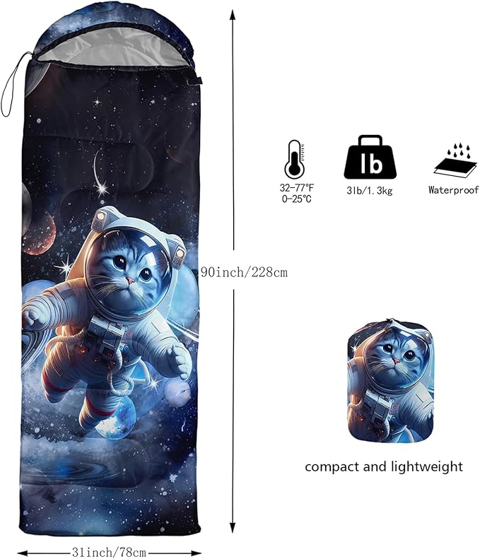 AILONEN Boys Sports Camping Sleeping Bags,Lightweight & Waterproof,3 Season Warm & Cool Weather,Black Player Basketball Sleeping Bags for Kids Adults,Travelling,Outdoors