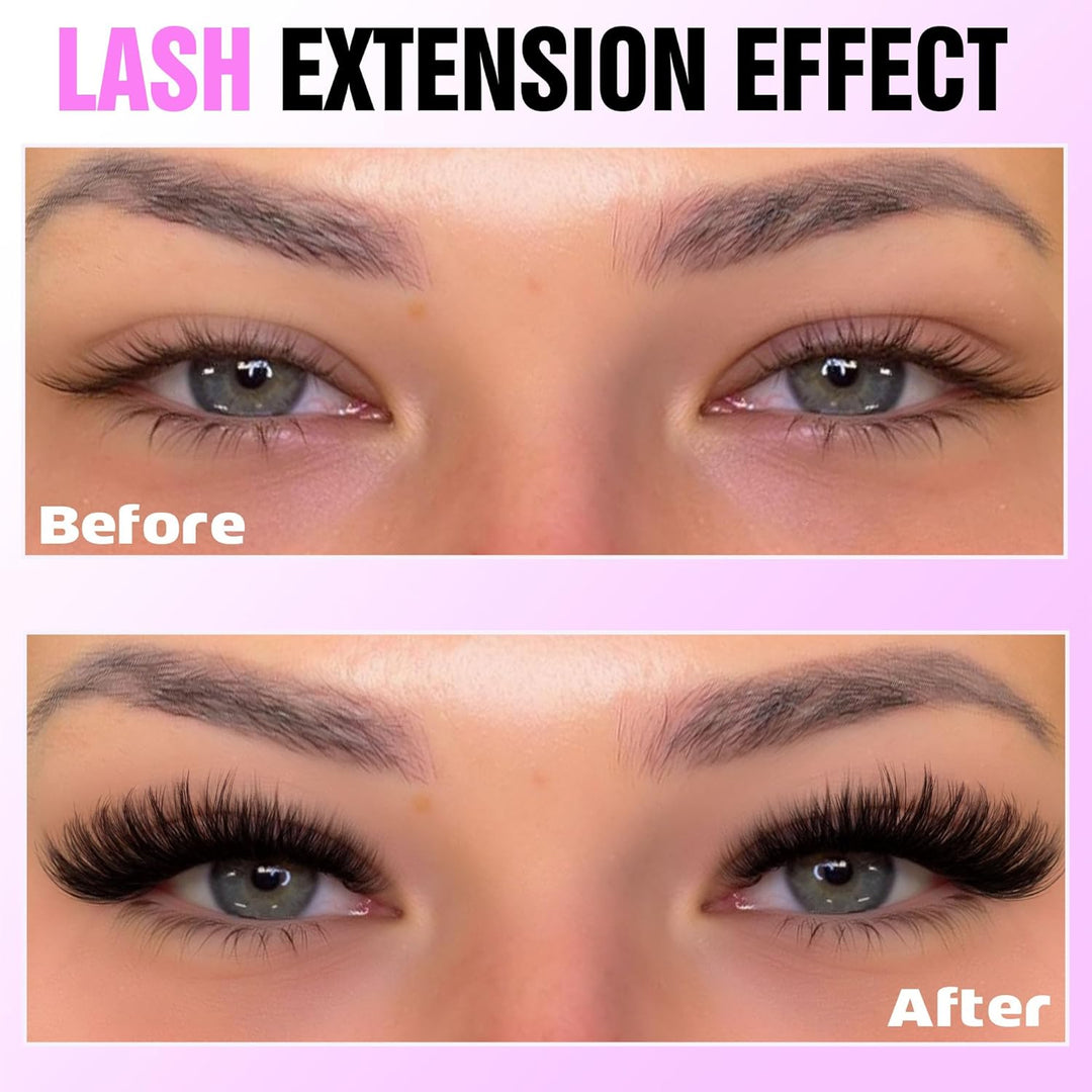 80D Full Volume Eyelash Clusters Kit | DIY Lash Extensions with Bond & Tweezers