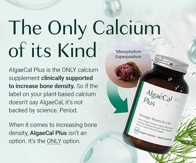 ALGAECAL - Bone Builder Pack for Bone Density, Clinically Supported Plant Based Calcium Supplements & Strontium, Vitamins K2, D3, Magnesium & 16 Minerals, 3-Month Supply, Made in USA