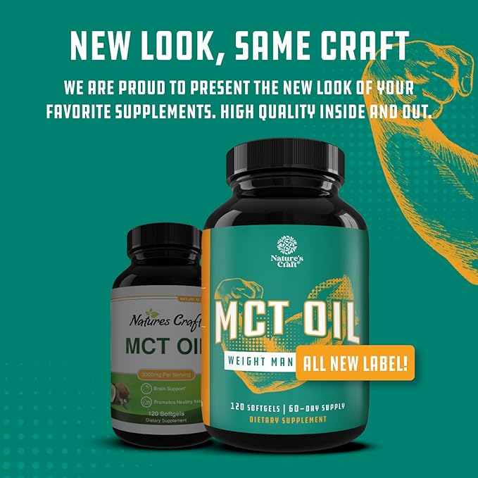 C8 MCT Oil Softgels - Medium Chain Triglycerids MCT Coconut Oil Supplement with Caprylic/Capric Triglycerides for Body Sculpting, Enhanced Energy & Stamina - Keto Supplements for Weight Loss - 120 Ct