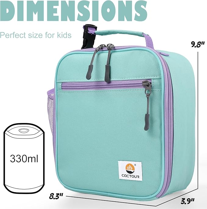 Lunch Box Kids,Premium Insulated Lunch Bag for Girls Boys,Soft Bag Mini Cooler Back to School Thermal Reusable Lunch Bag for Work School Picnic (Light Green)