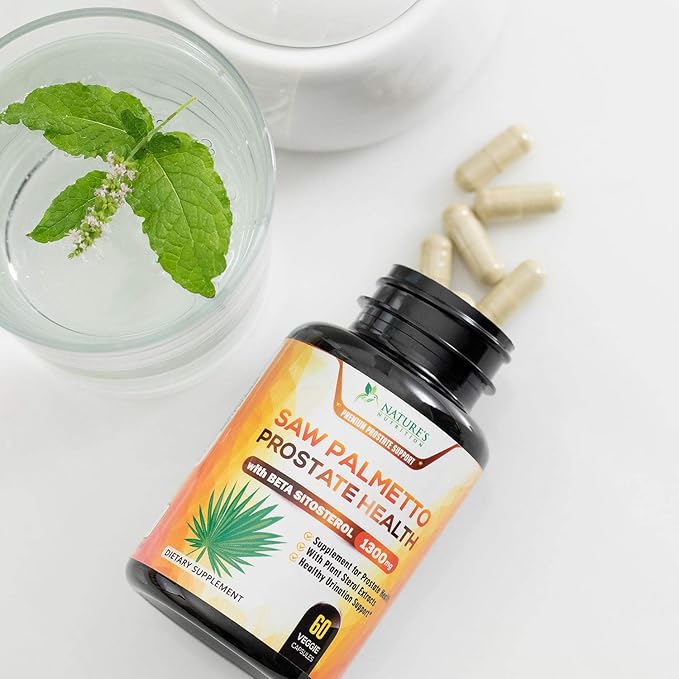 Prostate Health Supplements for Men - Support Complex Formula with Saw Palmetto, Beta Sitosterol, Stinging Nettle, Pygeum, Pumpkin Seed, Zinc - Supports Prostate & Urinary Health - 60 Capsules