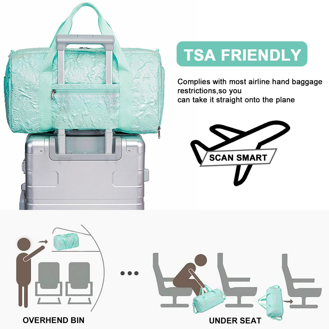 BLUBOON Duffle Bag Girls Kids Cute Gym Bag with Shoes Compartment & Wet Separation Waterproof Sports Overnight Travel Bag