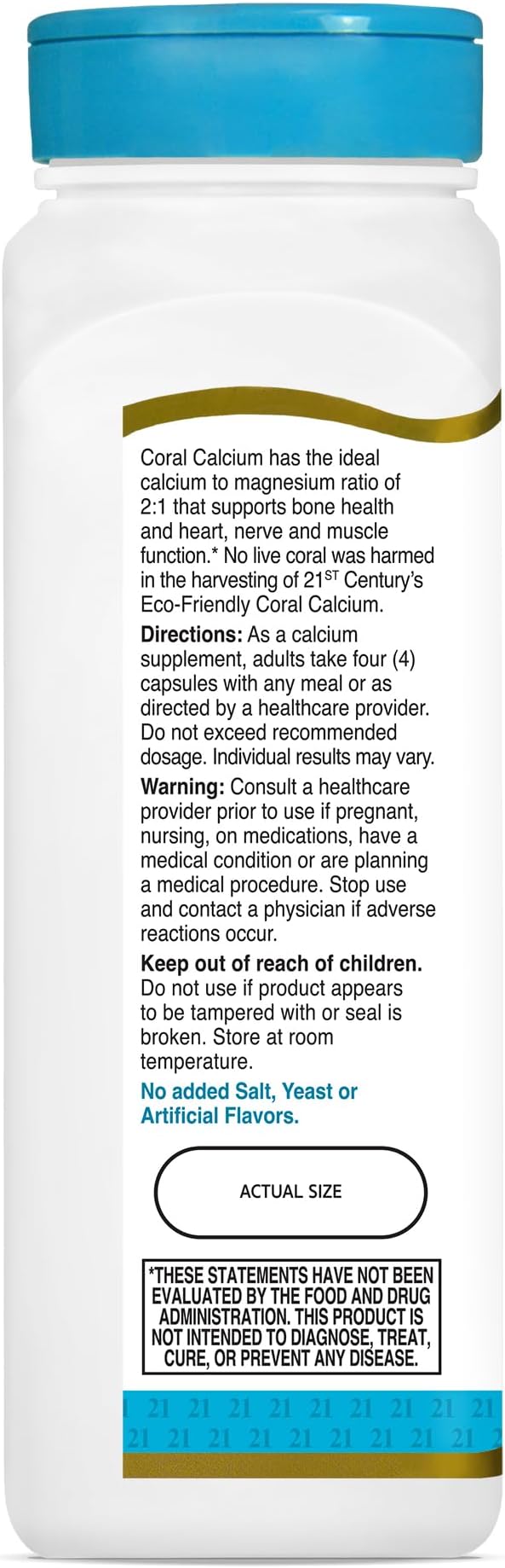 21st Century Coral Calcium Capsules, 1000 mg, 120 Count (22777)