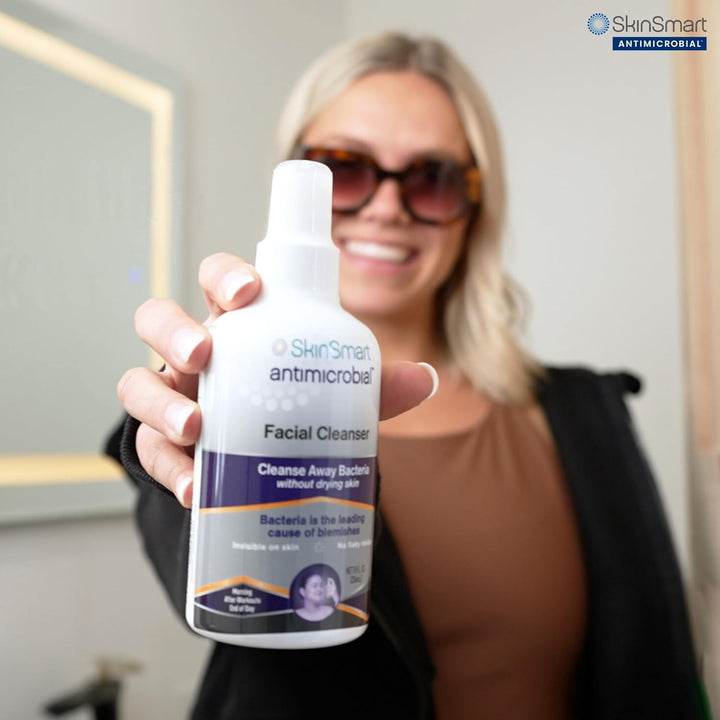 SkinSmart Acne Facial Cleanser | Targets Bacteria for Teens & Adults | 8 Oz