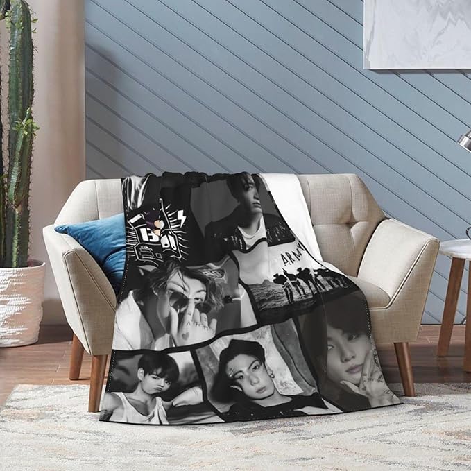 Blanket 50"X60" Soft and Comfortable Warm Fleece Throw Full Picture of Idol Group Blankets
