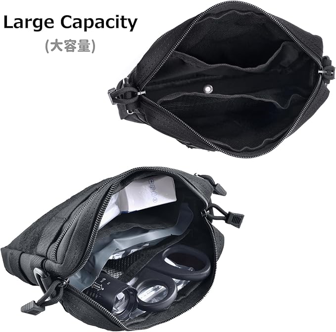 Azarxis Equipment Multi-Purpose Tactical EDC Admin MOLLE Pouch Utility Tools Bag Organizer Military Waist Belt Modular Attachment