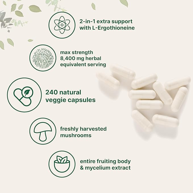 Micro Ingredients Oil of Oregano Softgels 300 Count & Lions Mane Supplement 240 Veggie Capsules Bundle 2 Pack | Carvacrol & Thymoquinone | Superfood Mushroom Antioxidants with L-Ergothioneine