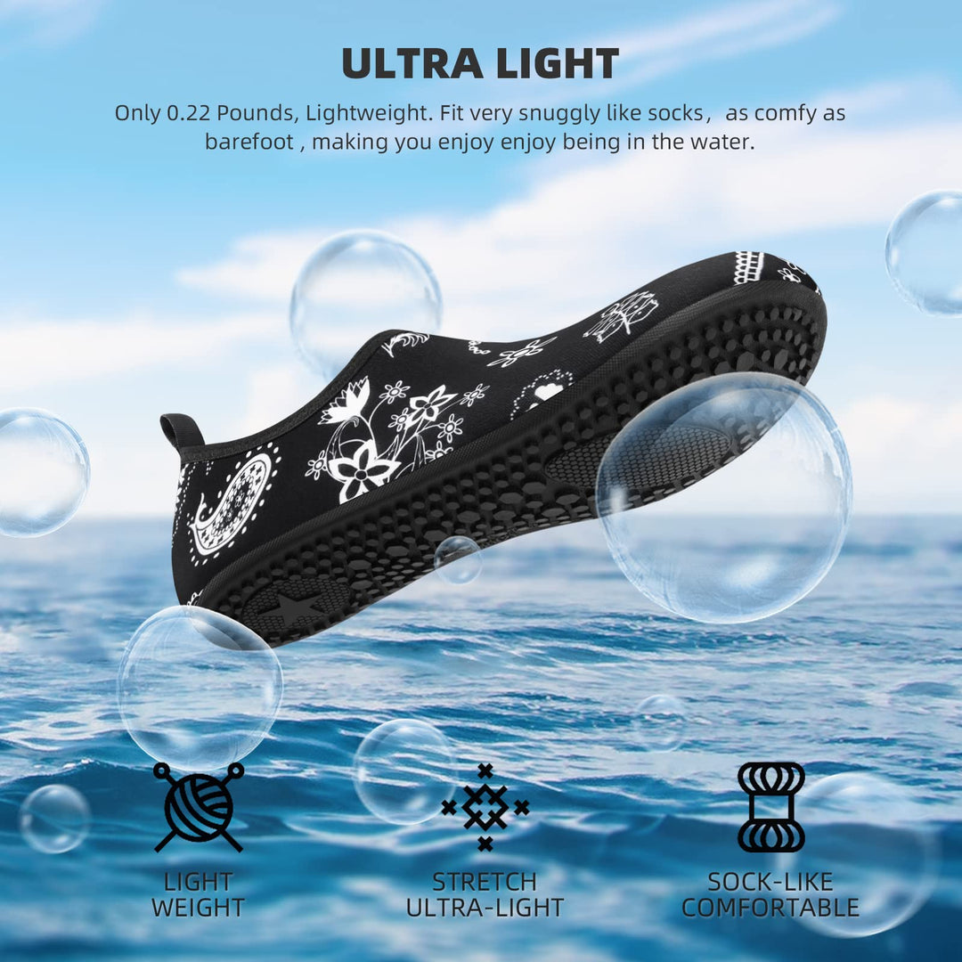 ATHMILE Water Shoes Women Men Barefoot Aqua Socks Quick-Dry for Beach Swim Pool Yoga Camping Cruise Surf Sport