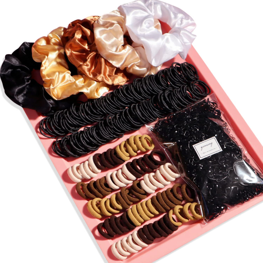 Colour Hair Accessories, Hair Ties, Scrunchies, Ponytail Holders, Traceless Ropes Set For Girls, Women, Babies & Kids (2155 Piec