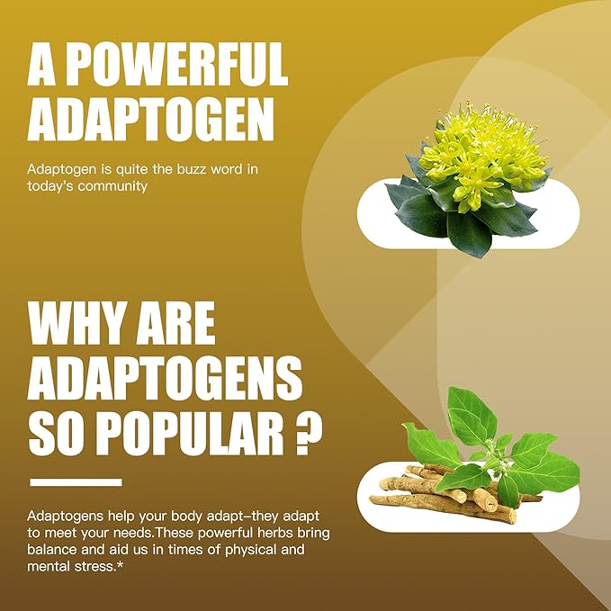 Rhodiola Rosea with Ashwagandha & L-Theanine - Organic Rhodiola Rosea Supplement,Natural Adaptogen for Clarity & Vitality, 120 Capsules