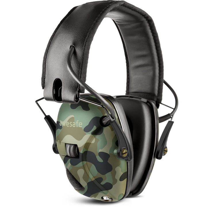 awesafe Electronic Shooting Earmuffs Ear Hearing Protection Headphones for Shooter Gun Range Noise Reduction Sound Amplification (Camo)
