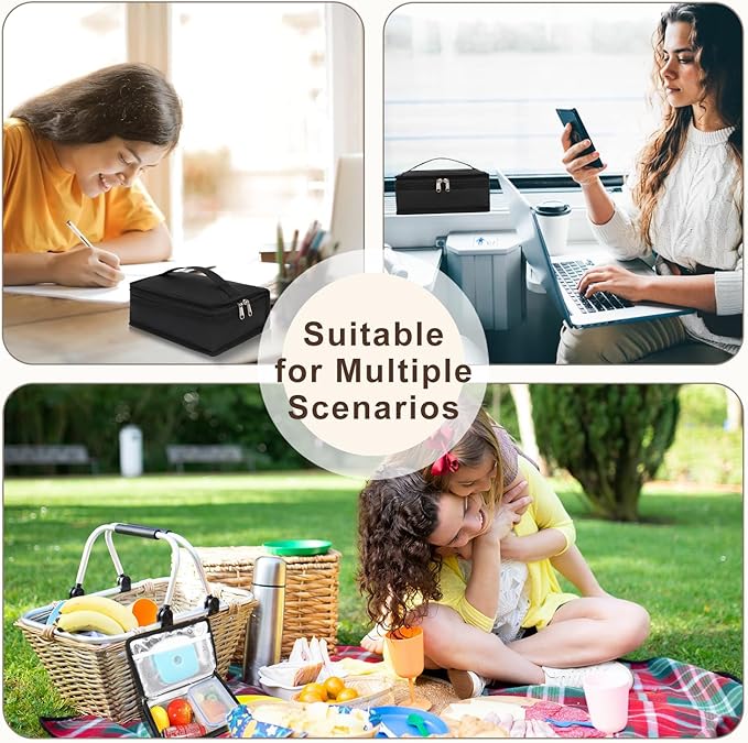 FlowFly Small Insulated Lunch box Portable Soft Bag Mini Cooler Thermal Meal Tote Kit with Handle for Work & School, Camo