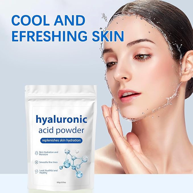 Hyaluronic Acid Powder, Cosmetic Grade Water Soluble Hyaluronic Hydrating for Face Anti-Aging Skincare, DIY Face Serum and Mask.