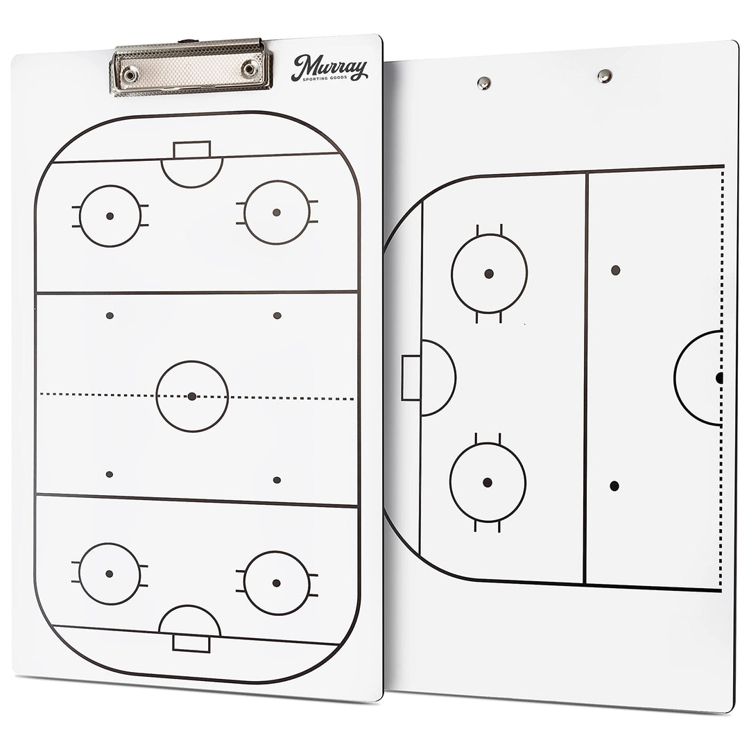 Murray Sporting Goods Dry Erase Coaches Clipboard | Double-Sided Dry Erase White Board (Hockey)