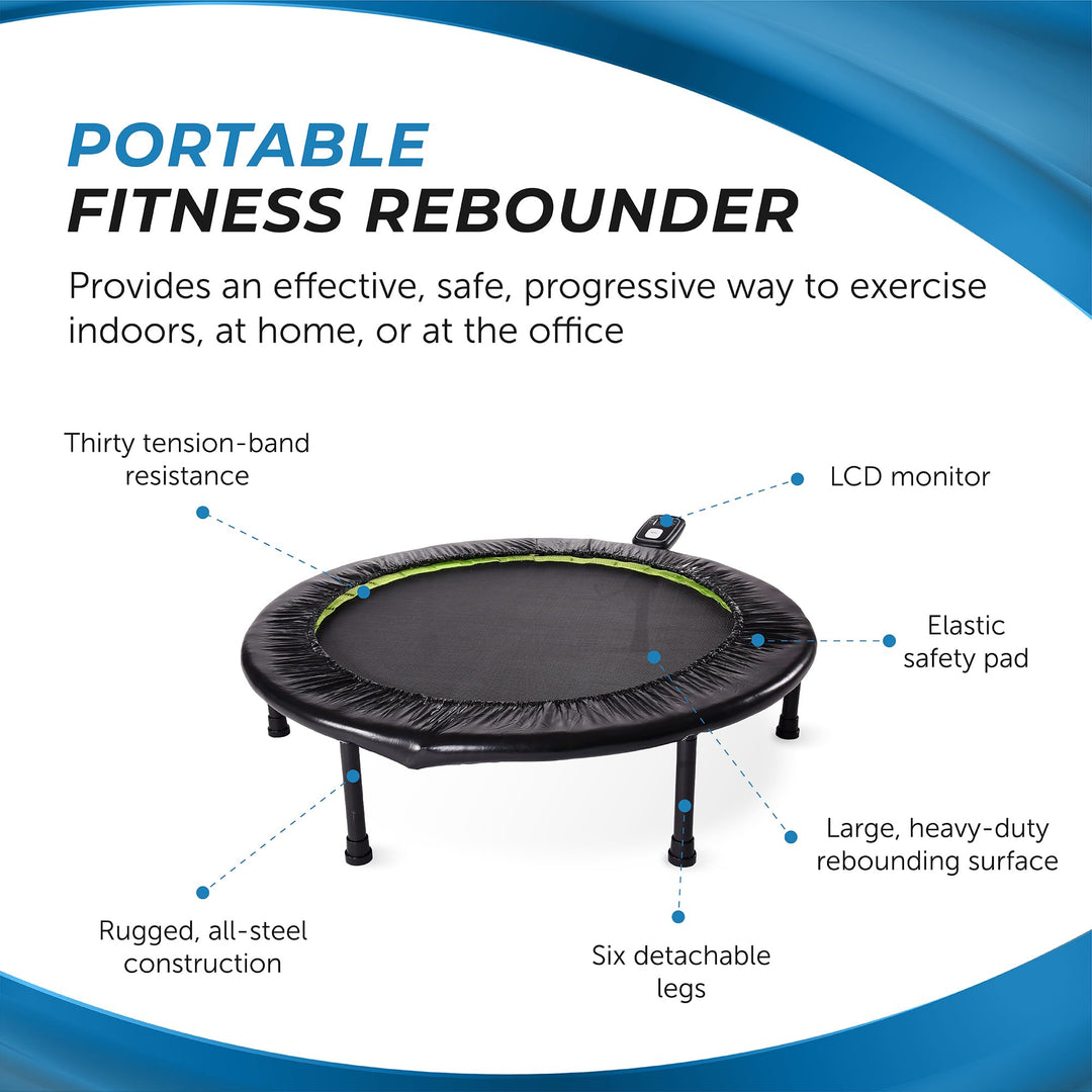 Stamina Fitness Trampoline - Exercise Trampoline with Smart Workout App - Indoor Trampoline Fitness Rebounder