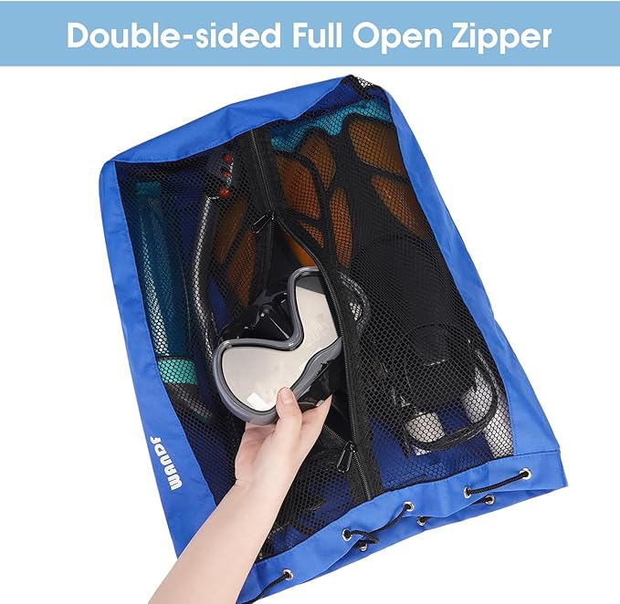 WANDF Swim Bag Mesh Drawstring Backpack Beach Backpack for Swimming, Gym, and Workout Gear