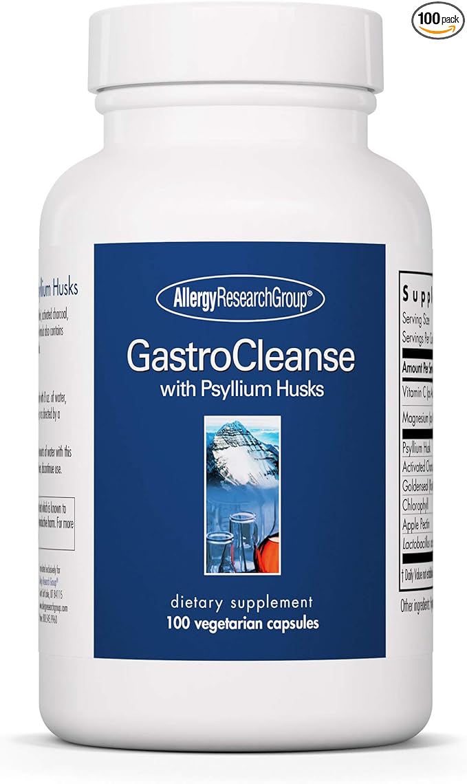 Allergy Research Group Gastro Cleanse Supplement - Gut Cleanse Detox, Constipation Relief for Men & Women, Colon Cleanse, Magnesium - 100 Count