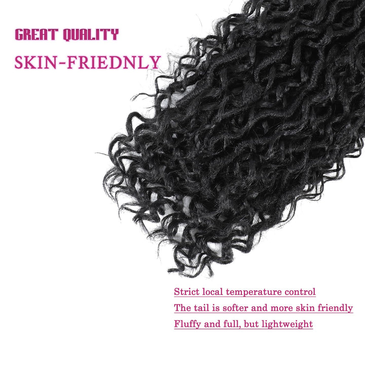 8 Packs Crochet Hair for Black women, Goddess Locs Crochet Hair, Goddess Faux Locs with Curl Braids (12Inch, 8Packs, 1B)